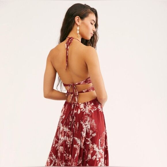 NEW Free People Lille Printed Tie-Back Maxi Dress - Picture 5 of 7